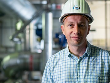 Mitarbeiter im Heizkraftwerk Plauen Mitarbeiter envia THERM im Heizkraftwerk Plauen