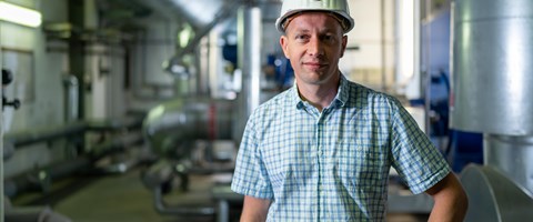 Mitarbeiter im Heizkraftwerk Plauen Mitarbeiter envia THERM im Heizkraftwerk Plauen