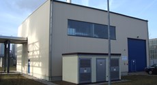 Außenaufnahme eines Gebäudeteils des Heizkraftwerks Zeitz Außenaufnahme eines Gebäudeteils des Heizkraftwerks Zeitz