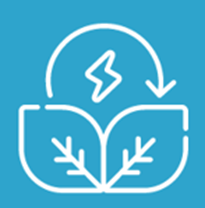 Grundsätze Die Grafik vermittelt zentrale Werte oder Prinzipien in einer visuell unterstützten Form. Zu sehen sind drei weiße Symbole mit jeweils einem beschreibenden Begriff angeordnet: Links: „Ökologisch“, in der Mitte: „Partnerschaftlich“ und rechts: „Innovativ“.